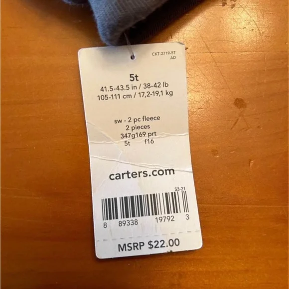 5t NWT Carter’s toddler fleece pajamas - Picture 2 of 3